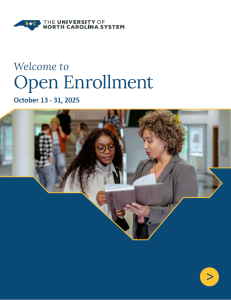 Open enrollment booklet cover.