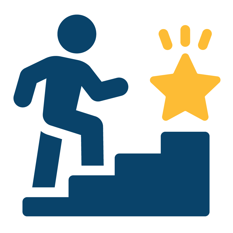 person climbing stairs icon